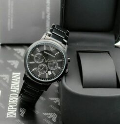 EMPORIO ARMANI STAINLESS STEEL(BLACK) CLASSIC WRIST WATCH