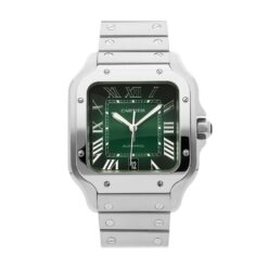 CARTIER SANTOS DE STAINLESS STEEL WATCH (GREEN DIAL) WATCH