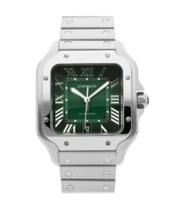 CARTIER SANTOS DE STAINLESS STEEL WATCH (GREEN DIAL) WATCH