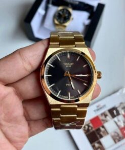 TISSOT PRX GOLDEN STAINLESS STEEL WATCH