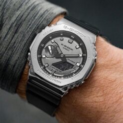 G-SHOCK GM 2100 SILVER BLACK PRIMIUM QUILTY WATCH