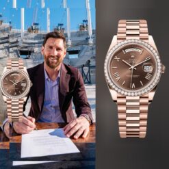Role_x Oyster Perpetual Day Date Copper Diamond Brown Roman Dial